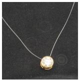 Mexico 14K Gold & CZ MicroCord Necklace - .408g