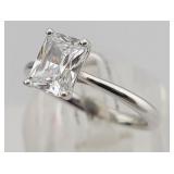 Sterling .925 & CZ Solitaire Ring Size 7 - 2.8 g