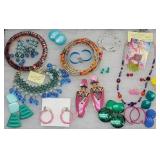 (17pc) Colorful Bead Jewelry, Necklaces, Earrings