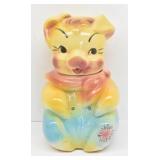 American Bisque Farmer Pig Cookie Jar