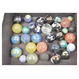 Collection of Jumbo Clackers, Steelies, & Marbles