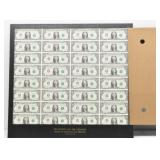 Dept of Treasury Uncut Sheet 1981 One Dollar ...