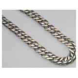 Italy Sterling Beveled Curb Link Necklace 44.978g