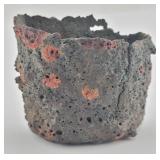 Kiln Crucible Copper Lava Look Flat Backed Vase