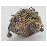 Small Mixed Media Wire Art "Yarn" Basket Sculpture