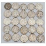 (25) 1946-1964 Roosevelt 90% Silver Dimes
