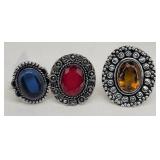 (3) German Silver Rings  NWT Size 8 & 9...