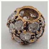 10K Gold & CZ Bead Pendant - 1.422 g