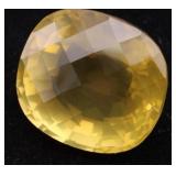 Lime Yellow Citrine Checker Board Large Gemstone