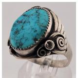 Old Pawn Turquois & Sterling Ring - 20.325 gtw