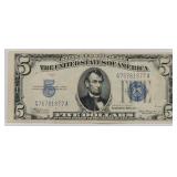 1934A $5 Silver Certificate - Blue Seal