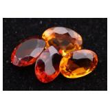 (4) Citrine Oval Gemstones - 0.87 g tw