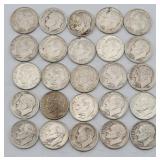 (25) 1946-1964 Roosevelt 90% Silver Dimes