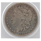 1890-CC Carson City Morgan Silver Dollar - F