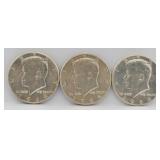 (3) 1964 Kennedy 90% Silver Half Dollars