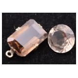 (2) Smokey Topaz Rectangular & Round Gemstones