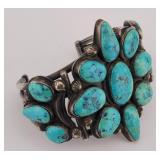 P.J. Begay Sterling & Turquoise Cuff Bracelet