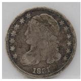 1831 Capped Bust 89% Silver Dime 10C