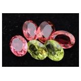 (6) Red & Green Spinel Oval Gemstone - 1.465 gtw
