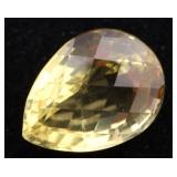 Yellow Topaz Pear Gemstone - 1.784 g