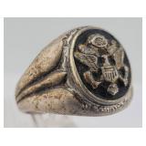 Sterling US Army Signet Ring - 12.844 g