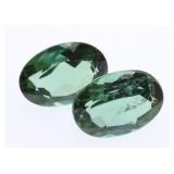 (2) Green Kyanite Oval Gemstones - 0.478 gtw