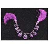 Amethyst Pear Briolette 9 Gemstone Strand