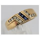 10K Gold, Diamond & Sapphire Ring - 1.2 gtw