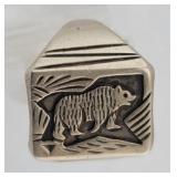 Sterling Walking Bear Ring - 12.673 g, Size 10