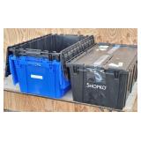 (3) Plastic Flip Top Totes