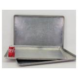 (3) Aluminum Restaurant Baking Pans 26" x 18"