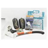 Outdoor Survival Kit: Rain Gear, Light, Compass &