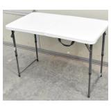 Folding Plastic Table 42", Adjustable Height