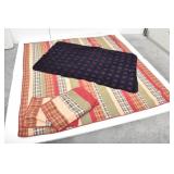 Country Plaid Quilted Coverlet / Bedspread & Shams