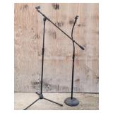 (2) Black Microphone Stands