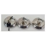 (3) Cincinno Hardened SS Padlocks w/ Keys