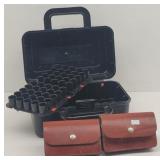 Shotshell Ammo Box & 2 Bucheimer Leather Ammo ...