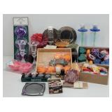 Lot of: Various Candles & Candle Holders