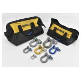 (7) Various Shackles & 2 DeWalt Tool Bags