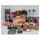 Lot of: Various Candles & Candle Holders
