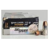 (49rd) 9mm V-Crown JHP Sig Sauer Ammo