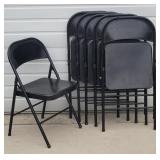(6) Black Metal Folding Chairs