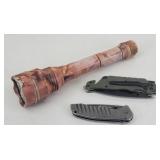 Tactical Flashlight & 2-Outdoor Folding Knives