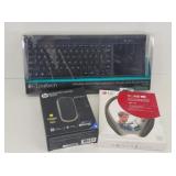Logitech Wireless Keyboard, LG Bluetooth Stereo...
