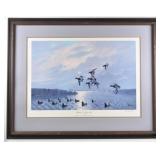 Bluebills in Lifting Fog by Les Kouba S/N Print
