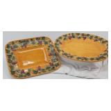 (2) Serving Platters w / Grapes & Leaves Trim