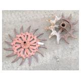 (2) Farm Spiked Cast Iron Rotary Discs Wheels
