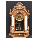 Ornate Carved Mantel Clock w/ Figural Cherubs