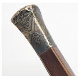 19th Century Sterling Head  Swagger Stick Sterling