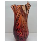 Murano Style Hand-Blown Glass Vase
